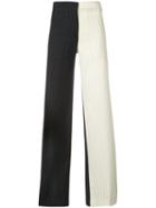 Off-white - Pinstripe Bicolor Trousers - Women - Cotton/wool - Xs, Black, Cotton/wool