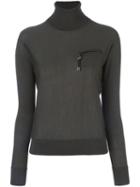 Dsquared2 Chest Pocket Turtleneck Jumper, Women's, Size: Small, Green, Wool