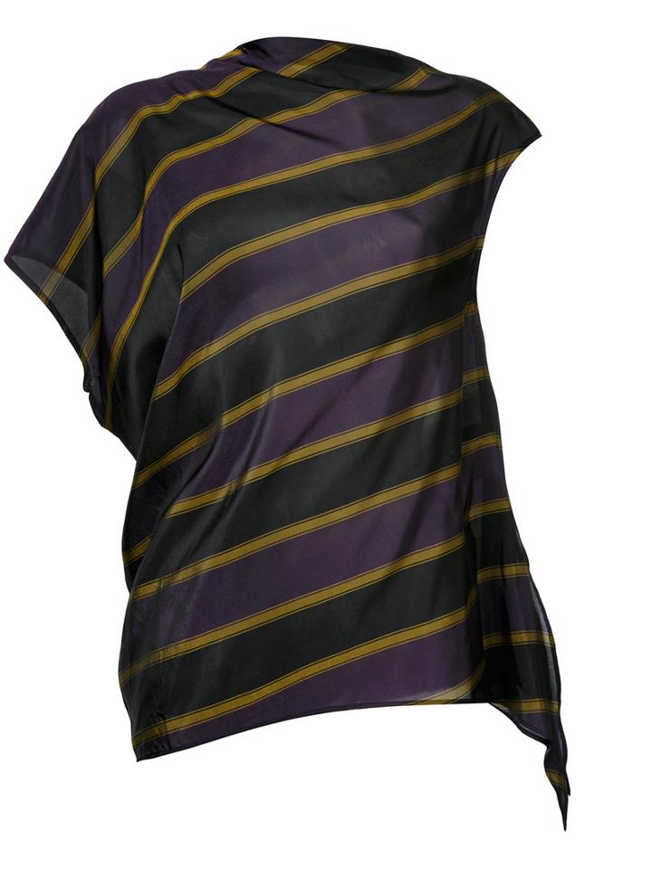 08sircus Striped Asymmetric Blouse, Women's, Size: 1, Pink/purple, Cupro