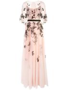 Marchesa Notte Long Embroidered Gown - Pink