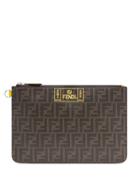 Fendi Ff Motif Clutch - Brown