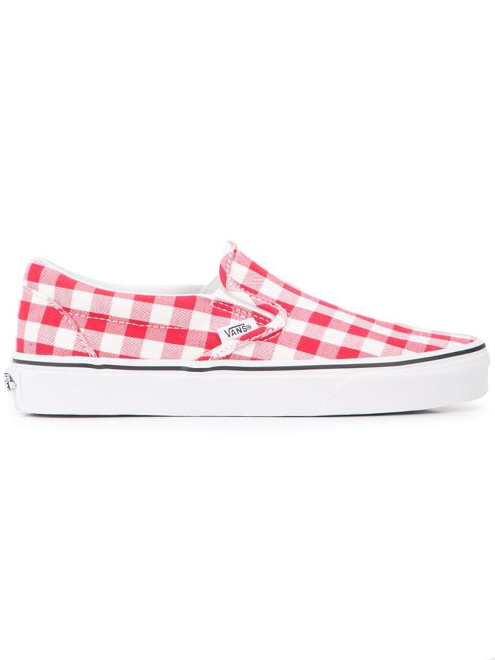 Vans Gingham Slim-on Sneakers - Red
