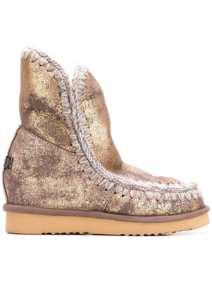 Mou Overprinted Eskimo Boots - Gold