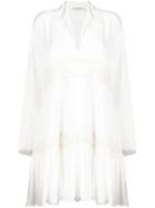 Philosophy Di Lorenzo Serafini Lace Appliqué Shirt Dress - White