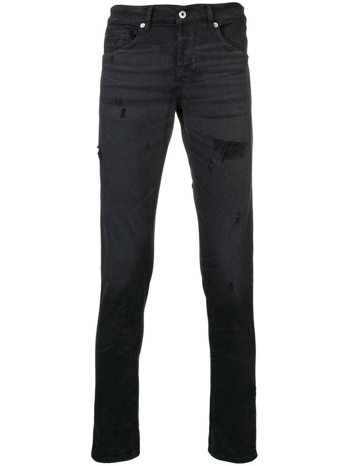 Dondup Ripped Detail Slim-fit Jeans - Black