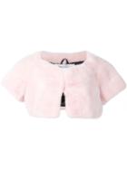 Oscar De La Renta Mink Fur Cropped Jacket, Women's, Size: Small, Pink/purple, Silk/mink Fur