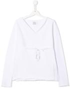 Douuod Kids Belted Wrap Top - White