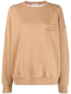 Max Mara Embroidered M Knitted Sweater - Neutrals