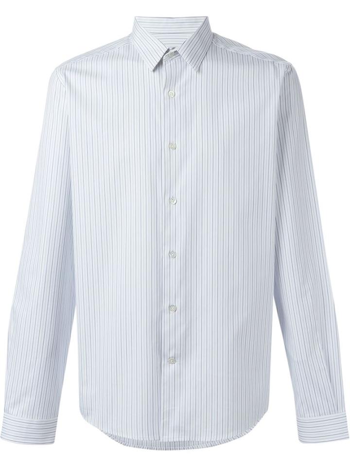 Ami Alexandre Mattiussi Pinstriped Shirt, Men's, Size: 42, Blue, Cotton