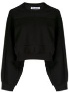 Marios Geometric Seam Cropped Sweatshirt - Black