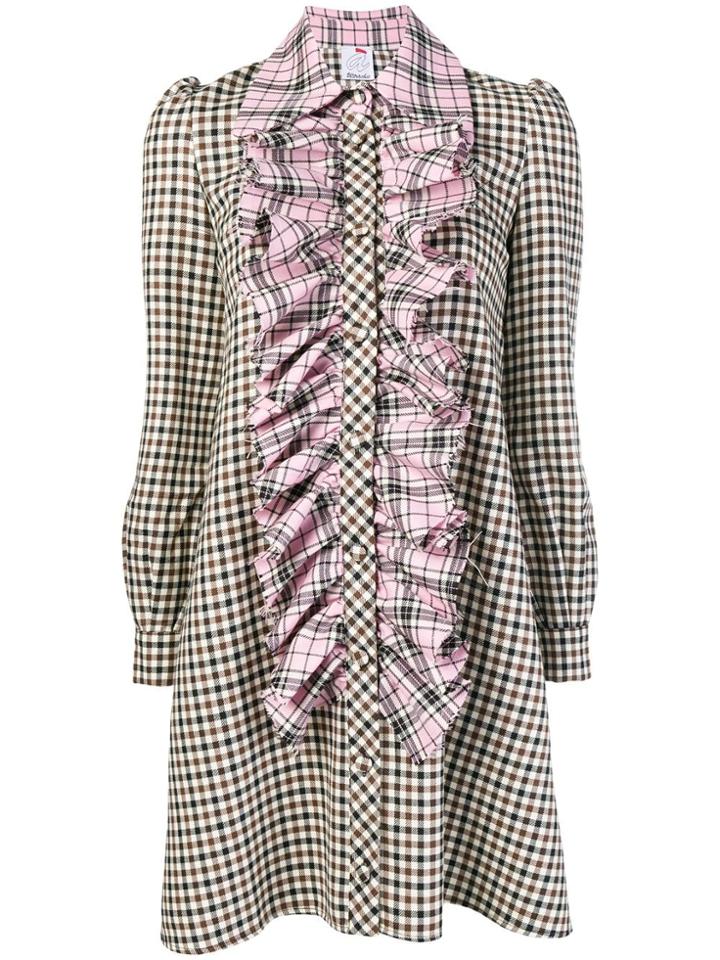 Ultràchic Check Print Dress - Brown