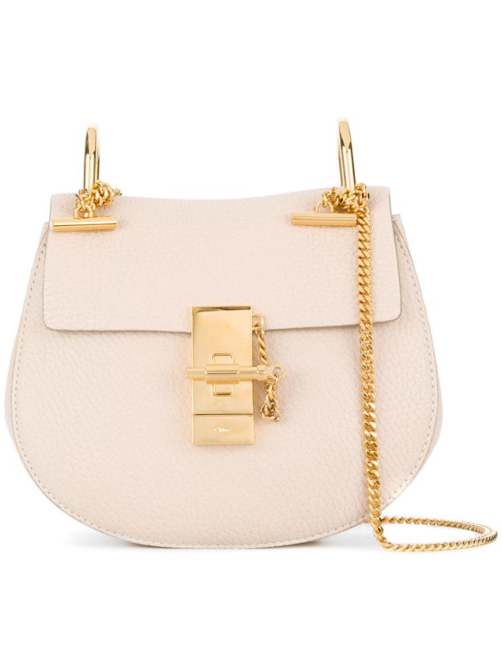Chloé Drew Mini Saddle Bag - Pink & Purple
