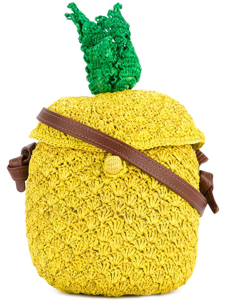 Sensi Studio Pineapple Woven Bag - Yellow & Orange
