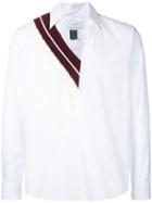 Facetasm - Knit-trimmed Poplin Shirt - Men - Cotton - One Size, White, Cotton