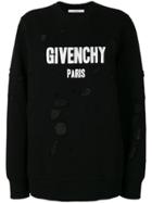 Givenchy Distressed Logo Print Sweatshirt - Black