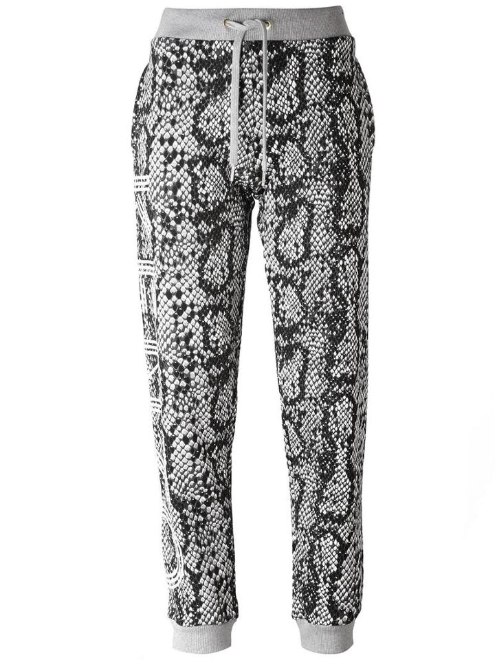 Kenzo Snakeskin And Logo Print Track Pants, Women's, Size: Xs, Black, Cotton