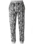 Kenzo Snakeskin And Logo Print Track Pants, Women's, Size: Xs, Black, Cotton