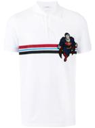 Iceberg Superman Patch Polo Shirt, Men's, Size: Medium, White, Cotton/polyester