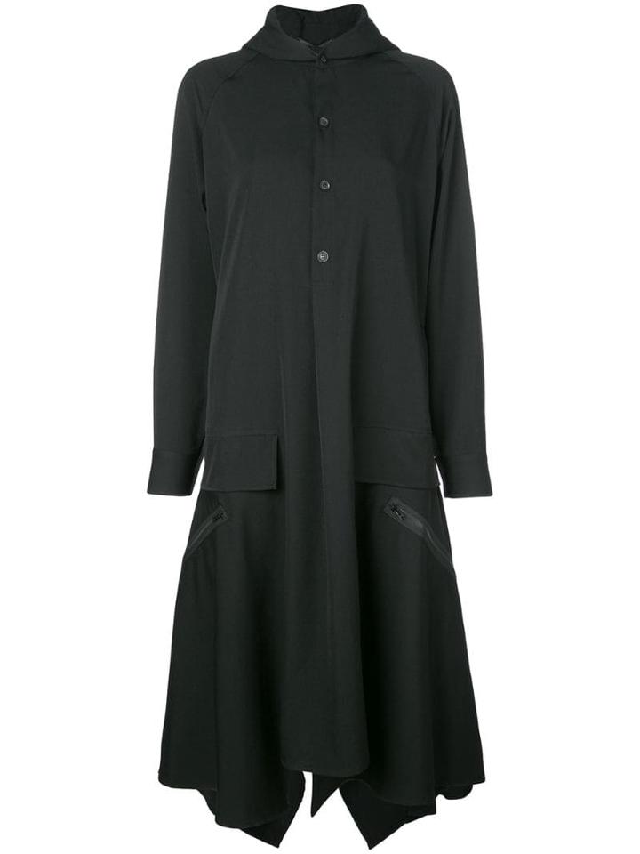 Yohji Yamamoto Hooded Shirt Dress - Black