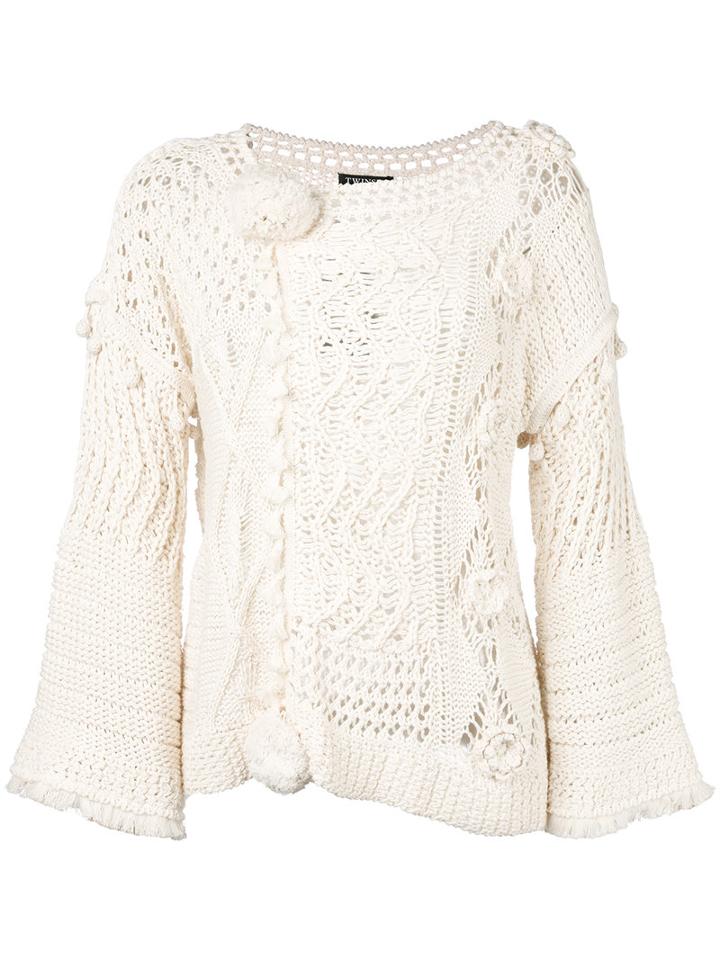 Twin-set Chunky Knit Jumper, Women's, Size: Small, Nude/neutrals, Cotton