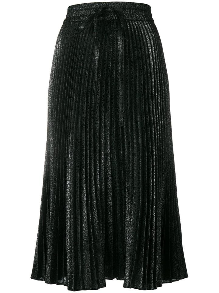 Red Valentino Midi Pleated Skirt - Black