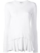 Dondup Ruffled Layer Blouse, Women's, Size: Small, White, Cotton/viscose/silk