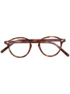 Lesca Round Tortoiseshell Glasses - Brown