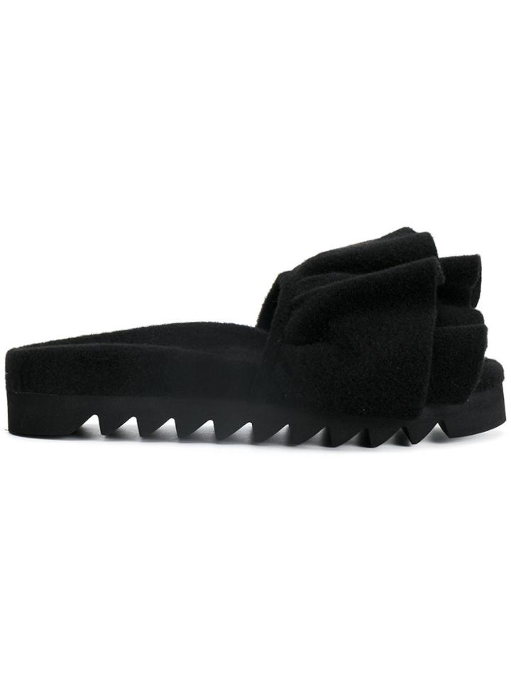 Joshua Sanders Ruffle Slippers - Black