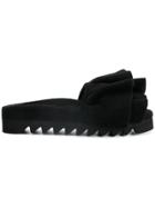 Joshua Sanders Ruffle Slippers - Black