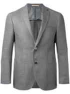 Corneliani Two Button Blazer, Men's, Size: 54, Grey, Linen/flax/cupro/viscose