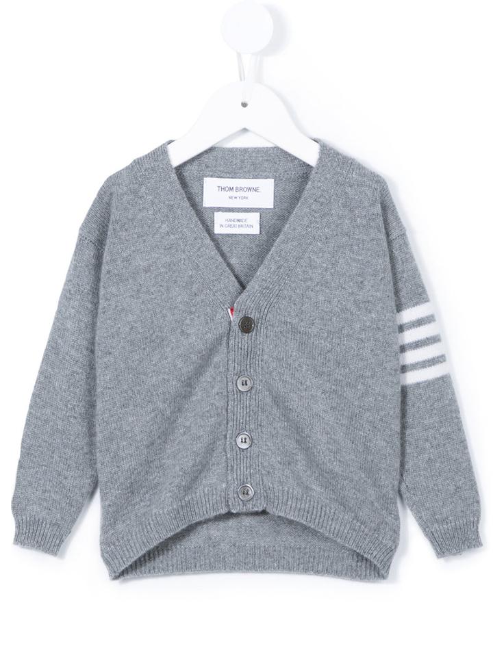Thom Browne Kids - V-neck Cardigan - Kids - Cashmere - 18-24 Mth, Grey