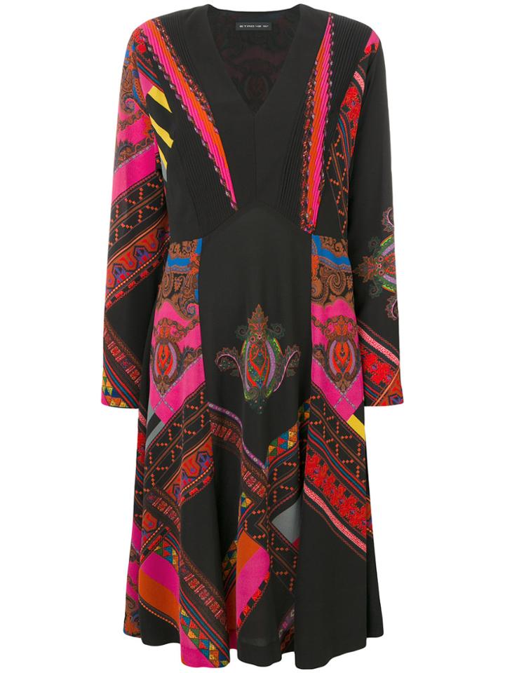 Etro Long-sleeved Patterned Dress - Black