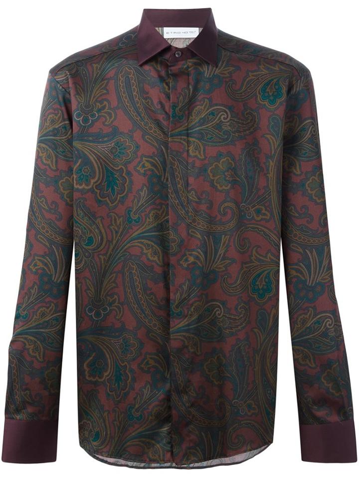Etro Paisley Print Shirt, Men's, Size: 40, Cotton