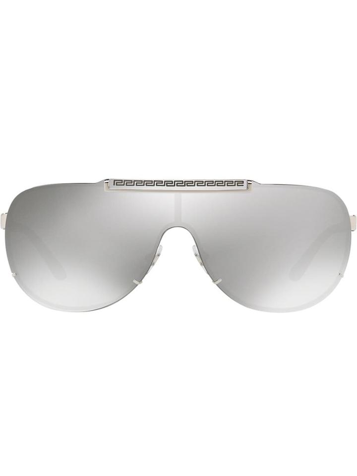Versace Eyewear Mirrored Cornici Sunglasses - Silver