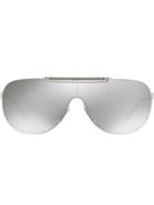 Versace Eyewear Mirrored Cornici Sunglasses - Silver