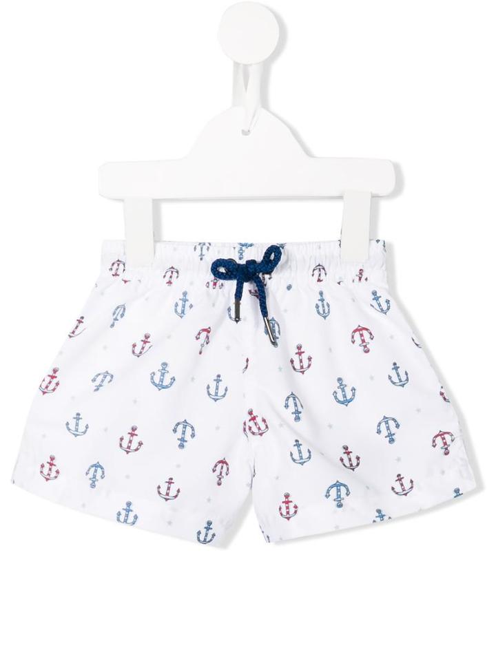 Sunuva - Anchor Print Swim Shorts - Kids - Polyester - 6-9 Mth, White