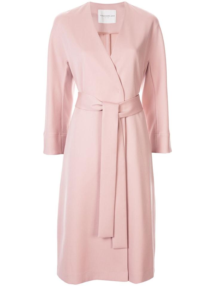 Tomorrowland Belted Single-breasted Coat - Pink