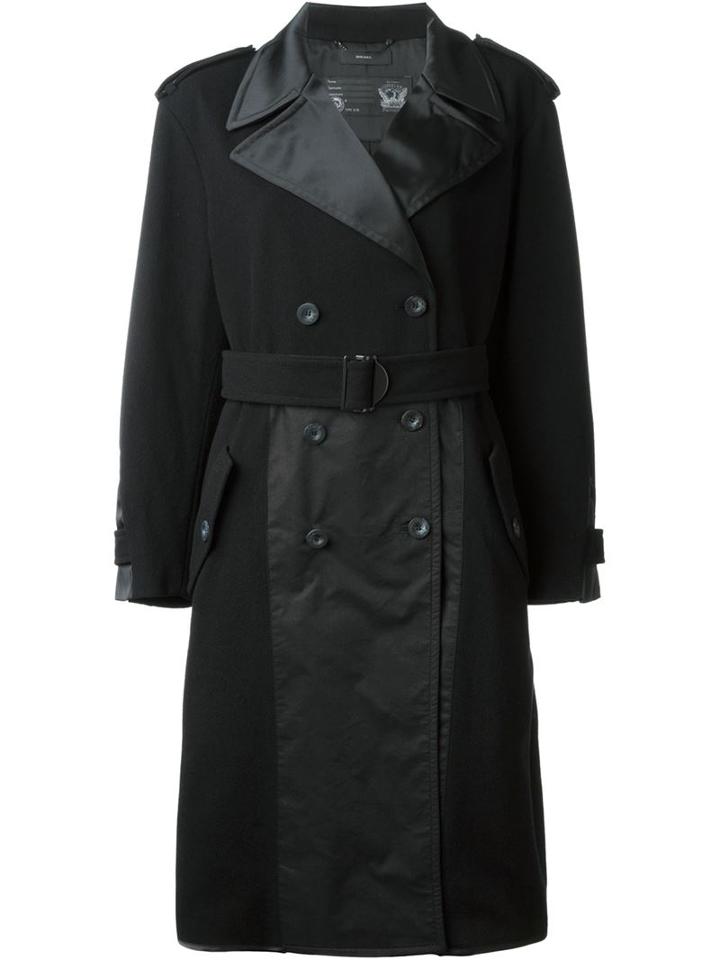 Diesel 'w-deely' Coat, Women's, Size: Small, Black, Cotton/polyester/wool