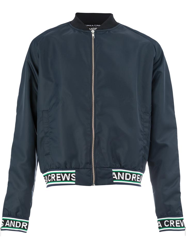 Andrea Crews Shell Bomber Jacket - Blue