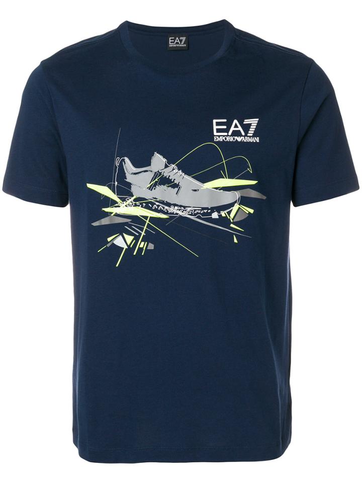 Ea7 Emporio Armani Sneaker Logo Print T-shirt - Blue