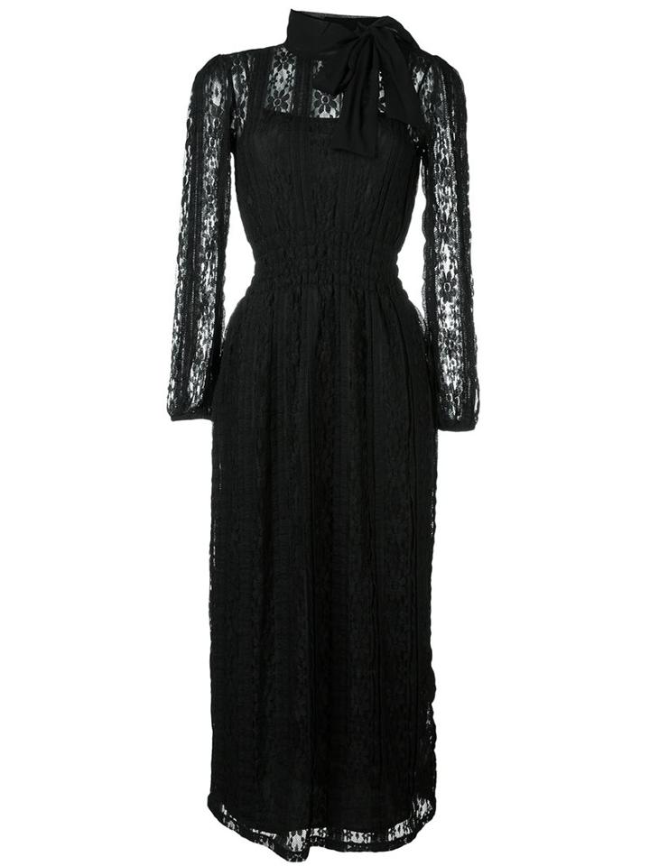 Red Valentino Floral Lace Midi Dress