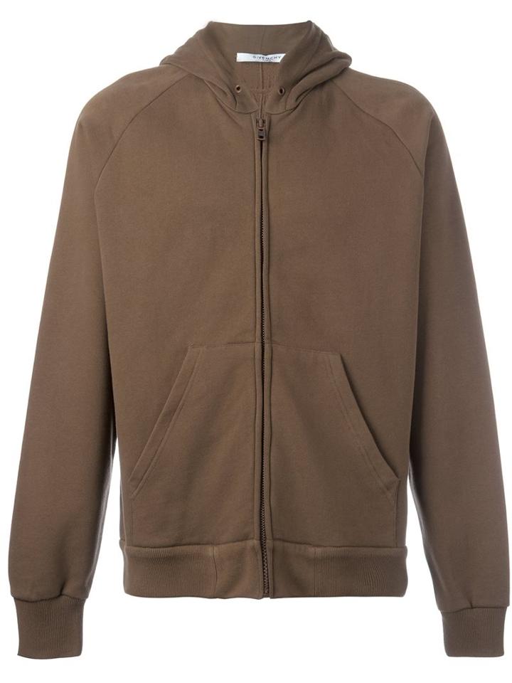 Givenchy Classic Zipped Hoodie, Men's, Size: Small, Brown, Cotton
