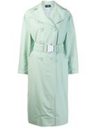 Kwaidan Editions Oversized Belt Trench Coat - Green
