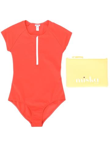 Miska Paris Teen Short Sleeve Swimsuit - Red