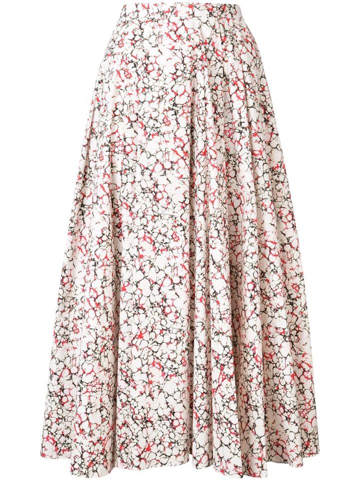 Rosie Assoulin Marble-print Full Midi Skirt - Nude & Neutrals