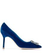 Manolo Blahnik Hangisi Velvet Pump - Blue