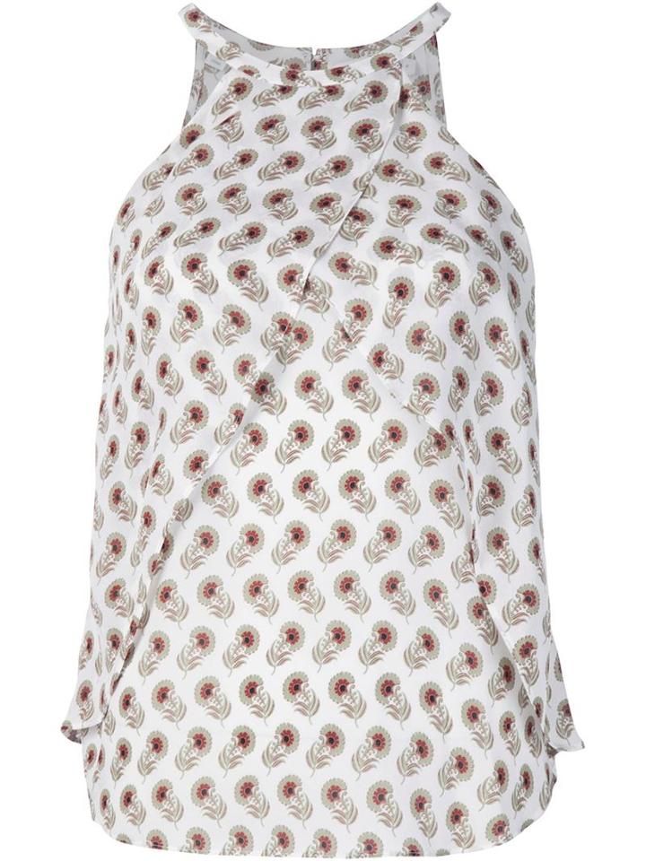 A.l.c. Floral Print Halterneck Tank Top, Women's, Size: 2, Nude/neutrals, Silk