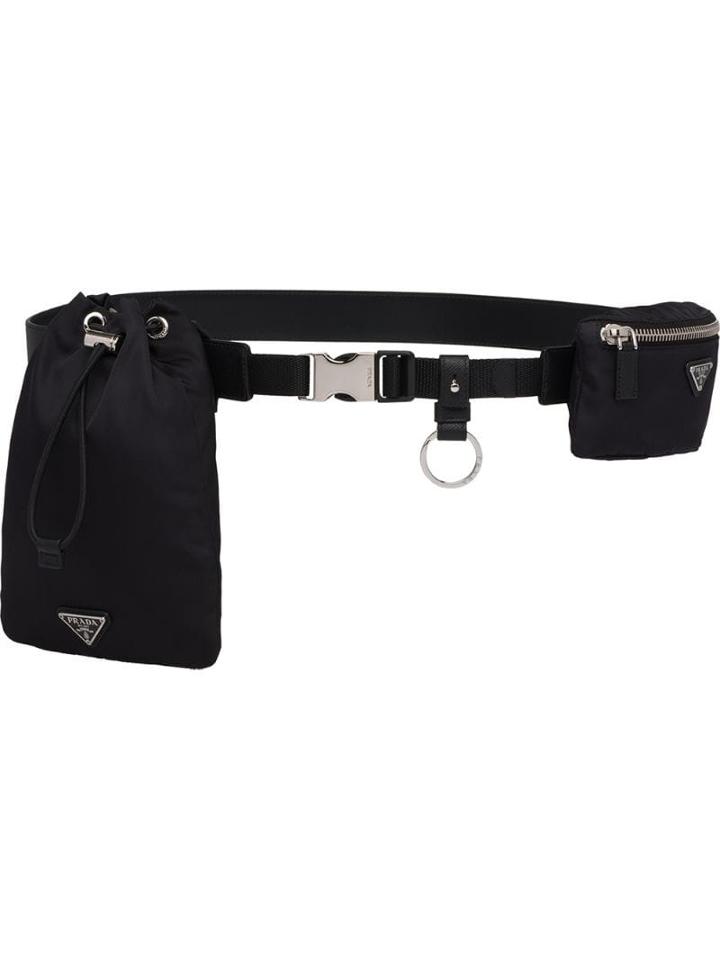 Prada Pouch Buckle Belt - Black