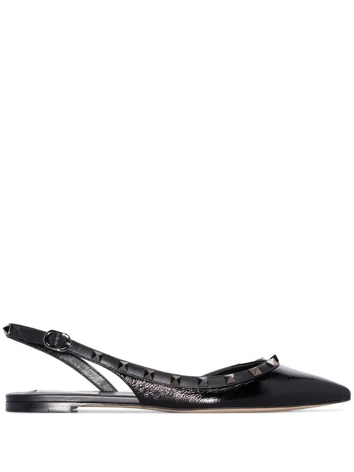 Valentino Valentino Garavani Rockstud Slingback Ballerinas - Black