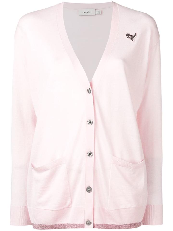 Coach Rexy Patch Cardigan - Pink